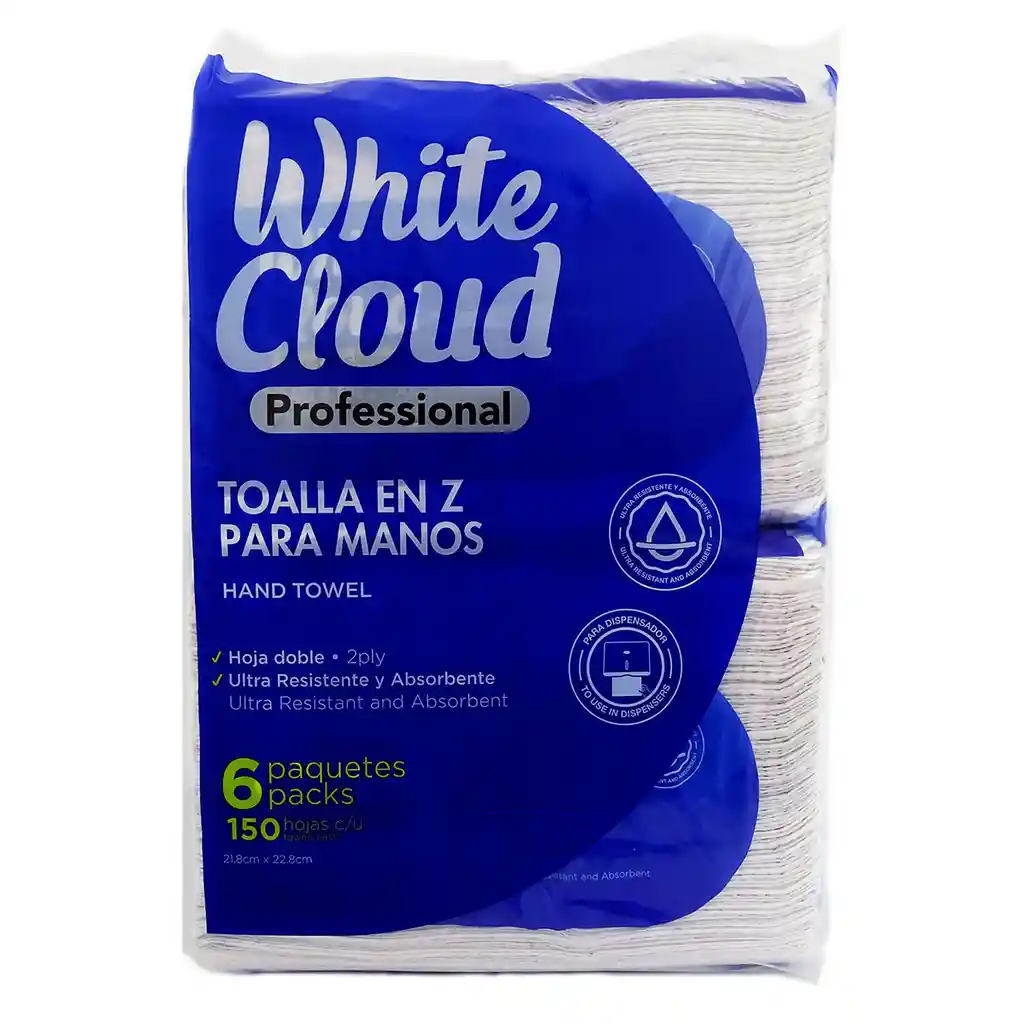 White Cloud Toalla en Z para Manos 