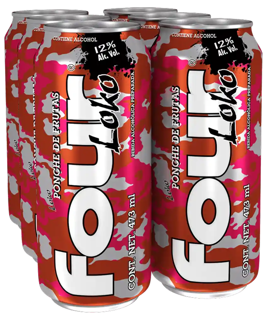 Four Loko Six Pack Fruit Punch Lata 473 Ml