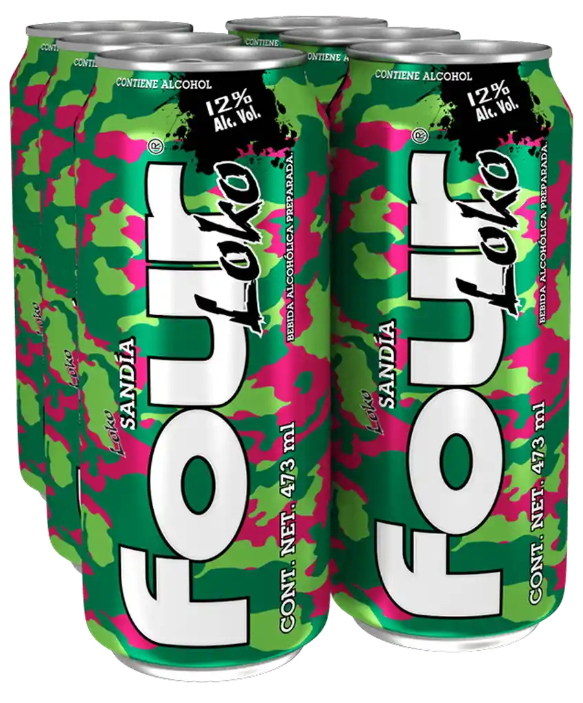 Four Loko Six Pack Sandia Lata 473 Ml