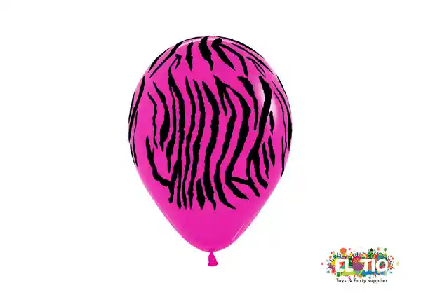 Bombas Globo Biodegradable De Latex Animal Print Fucsia R12