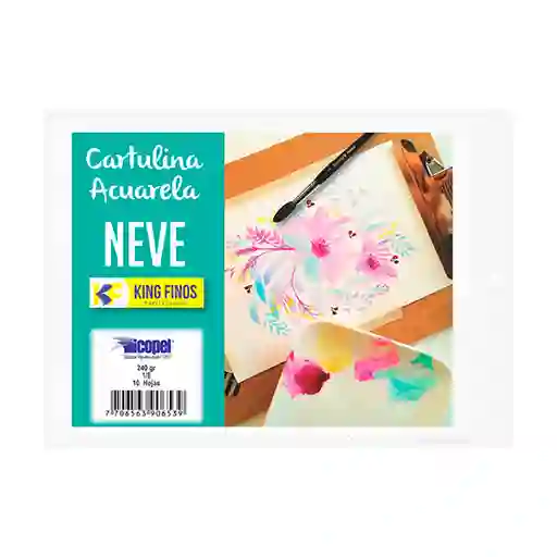 Cartulina Icopel Acuarela kf Neve 240 g Pte 1/8 10 U