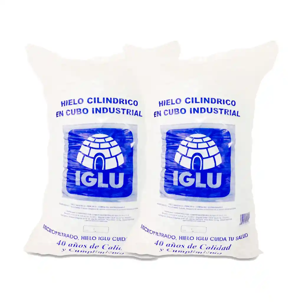 2 Un Bolsa De Hielo Cilindrico X 2Kg  Iglu  Bolsa 2 Kg