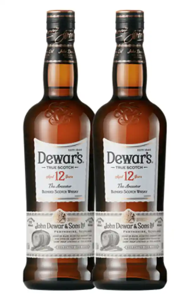  2 Un Whisky  Dewars  12 Years 750 Ml 