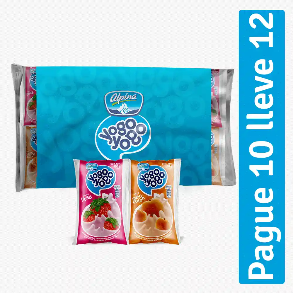 Yogo Yogo Yogures de Sabor a Fresa y Melocotón