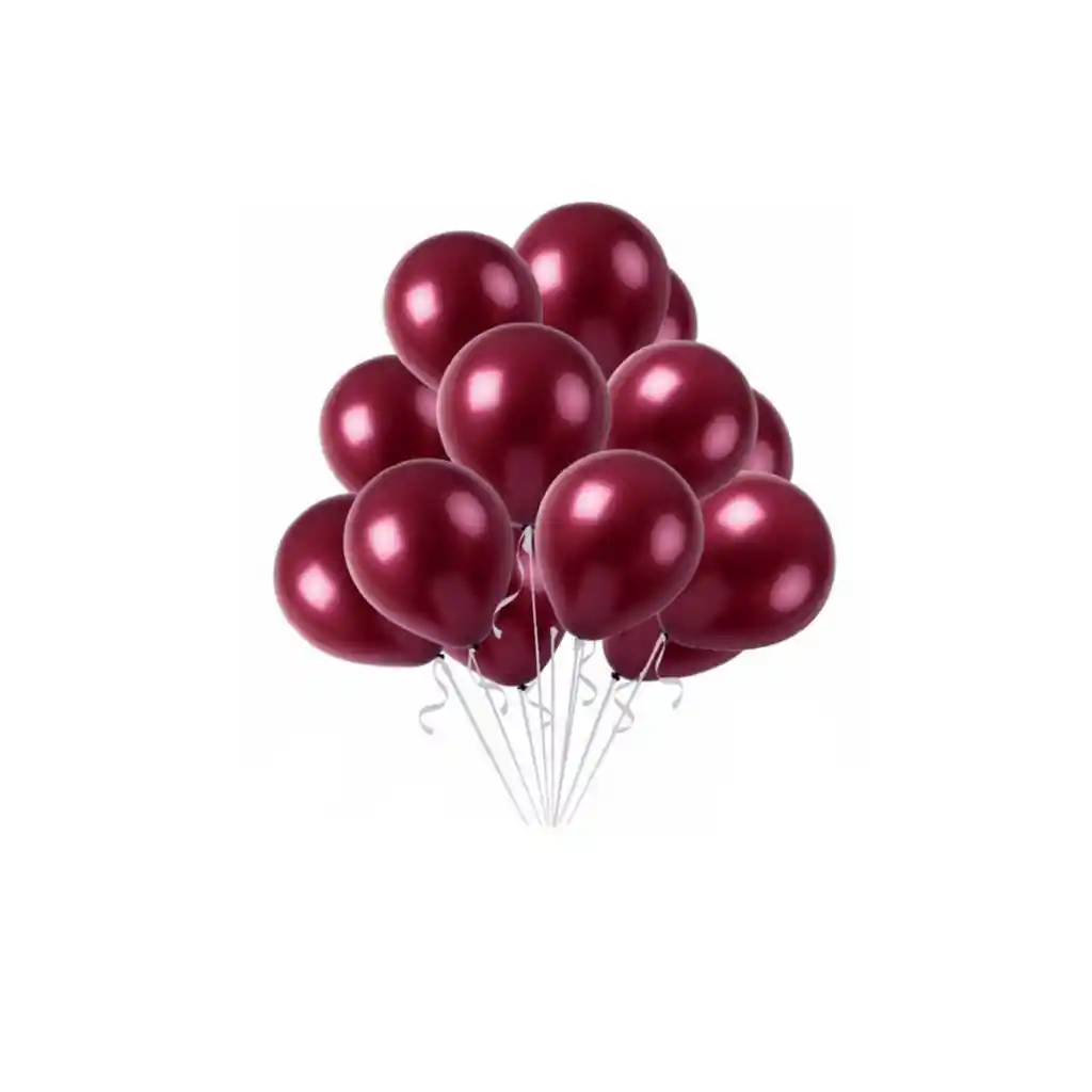 10 Globos de latex color vino tinto