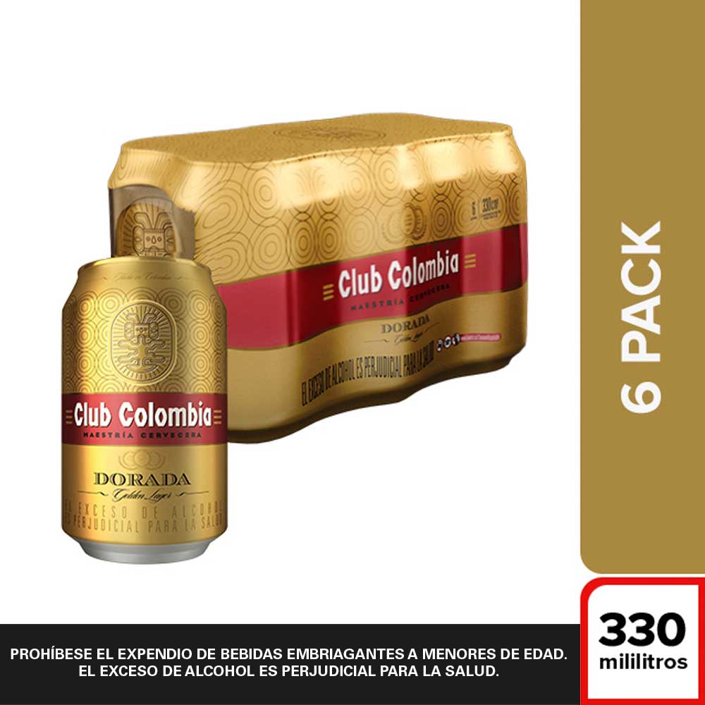 Sixpack Club Colombia Dorada330 ml