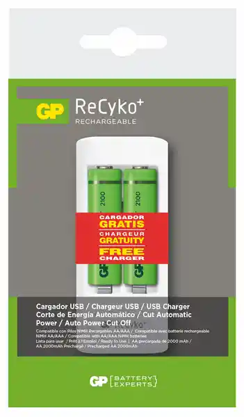 Gp Cargador Pb410 + 2 Aa 2100 Mah