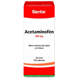 Acetaminofen Genfar Genfar 500Mg Caja X 10 Tabletas