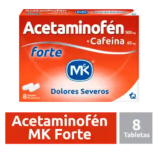 Acetaminofen Mk Forte 500 Mg + Cafeína 65Mg