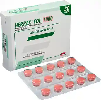 Herrex Farma De Colombia Fol 1000 Mg 30 Tbs A 3 + Pae