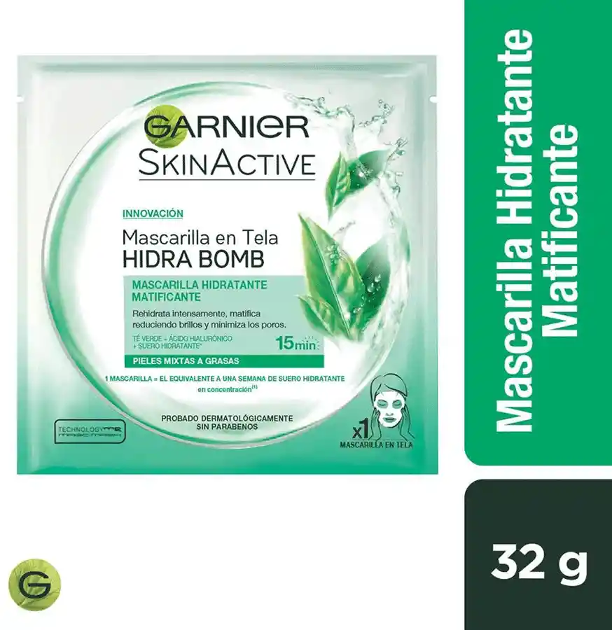 Mascarilla Facial Garnier Green Tea Magnificante x 1Uni