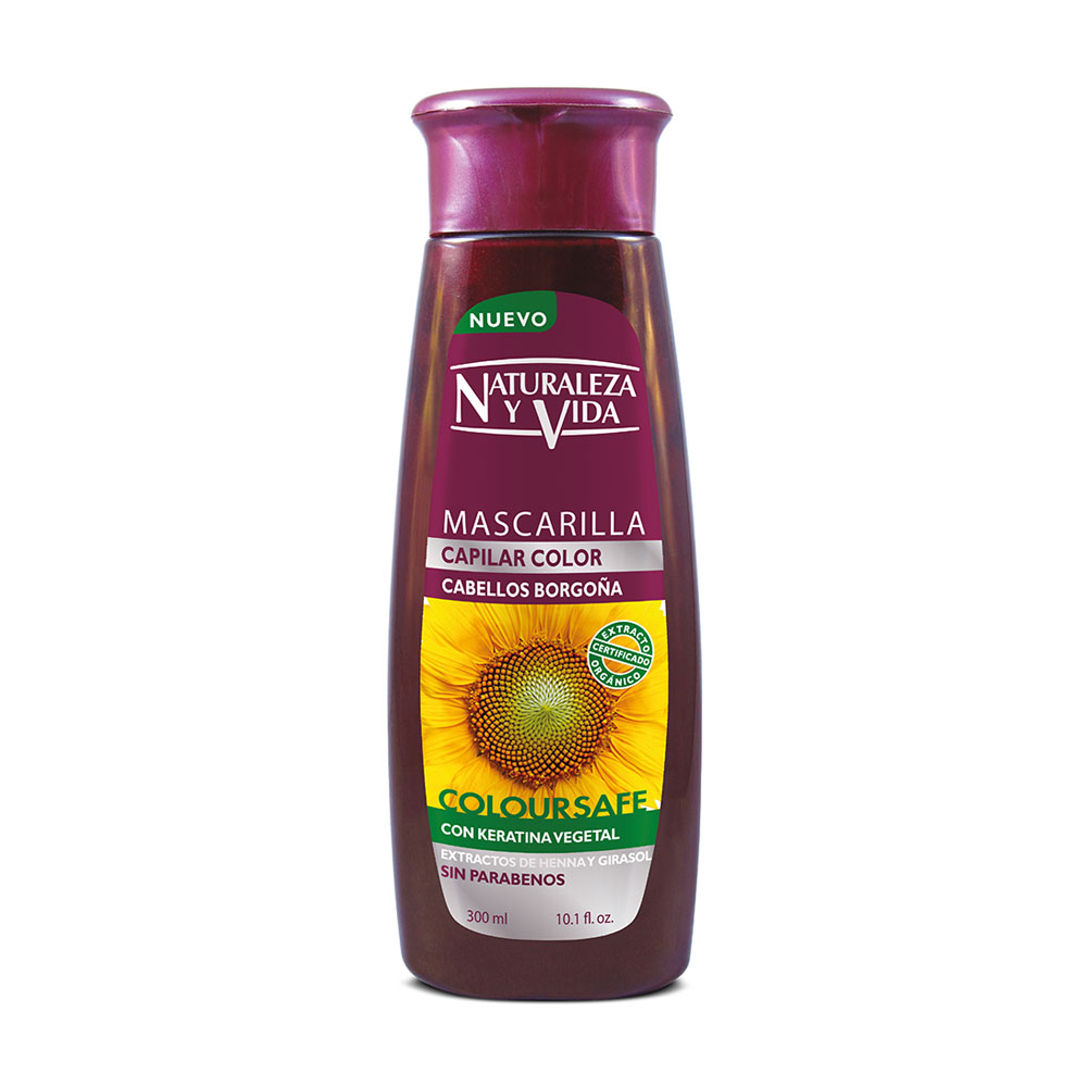 Naturaleza y Vida Mascarilla Capilar Color Borgoña 300 ml