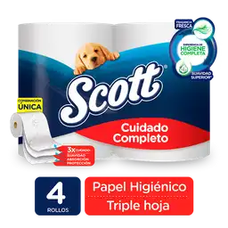 Scott Papel Higiénico Cuidado Completo Triple Hoja