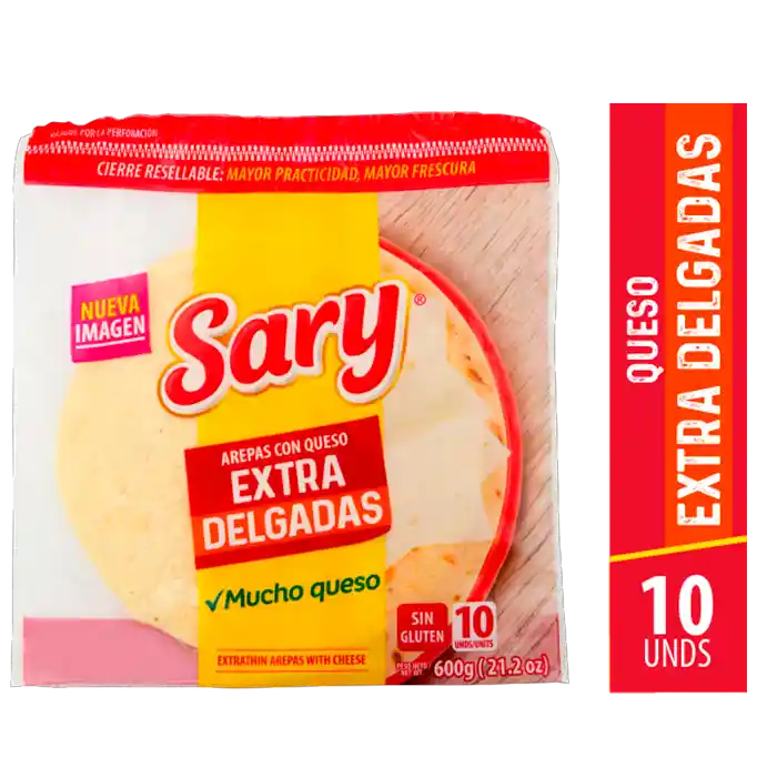 Sary Arepas con Queso Extra Delgadas