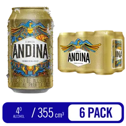 Andina Cerveza Rubia x 6 Unidades.