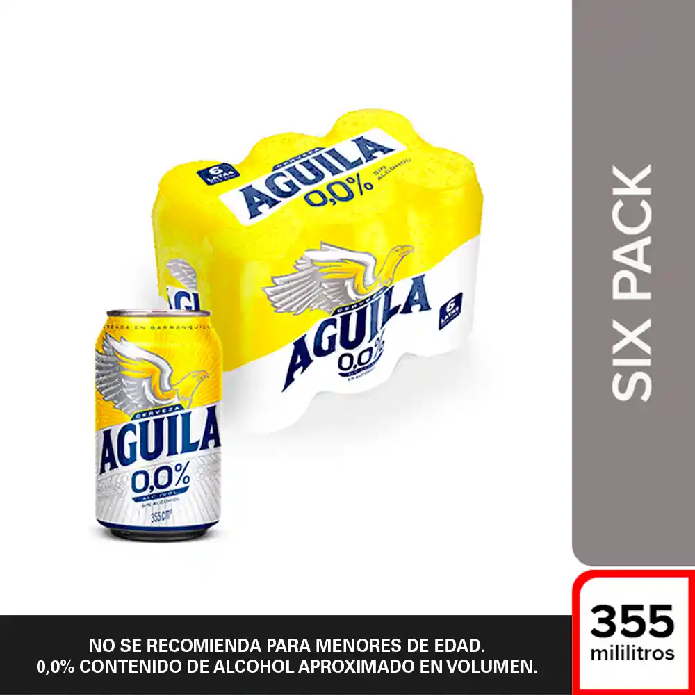 Aguila Cerveza 0.0 Lata 355 Ml X6