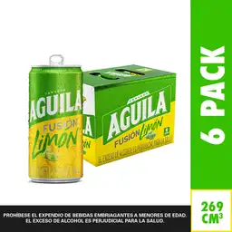 Aguila Cerveza Fusión Limón Lata 269 Ml X6