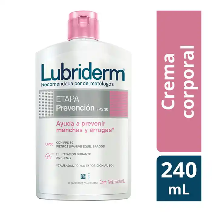 Lubriderm Crema Corporal Etapa Prevención FPS 30