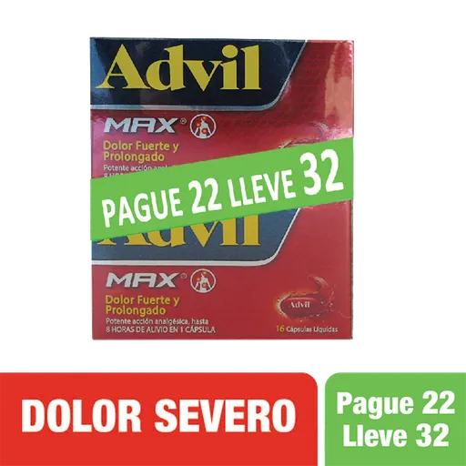 Advil Max Analgésico Cápsulas Líquidas