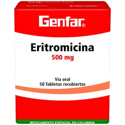 Eritromicina Genfar (500 Mg) Tabletas Recubiertas