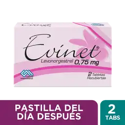 Evinet 0.75 mcg tab caja x 2 und