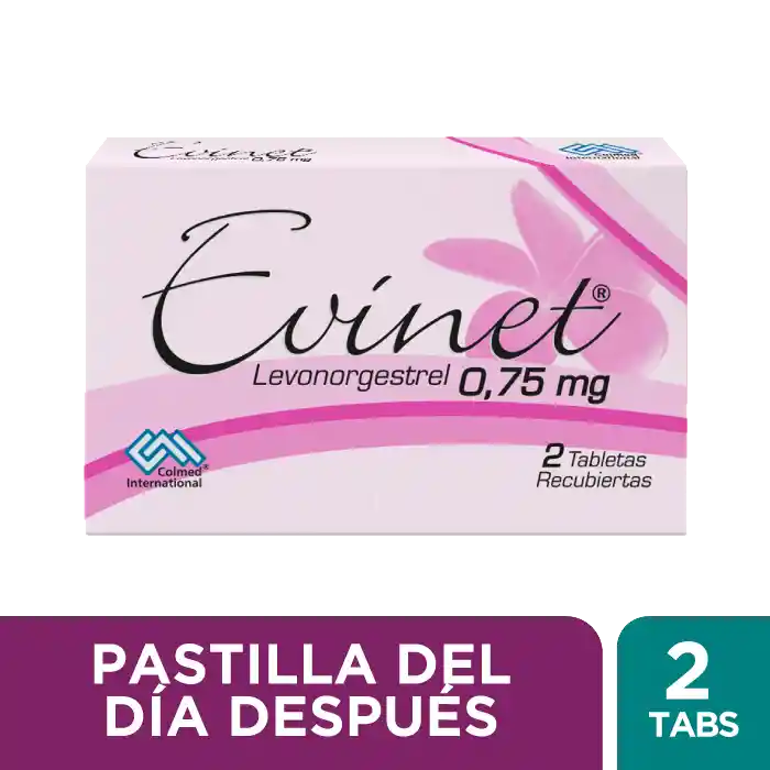 Evinet 0.75 mcg tab caja x 2 und