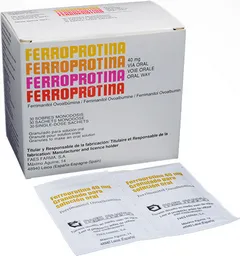 Ferroprotina Antianémico (40 mg) Granulado para Solución Oral