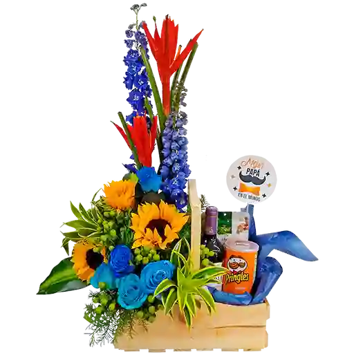 Flores Arreglo Floral En Exoticas Con Vino Y Pringles