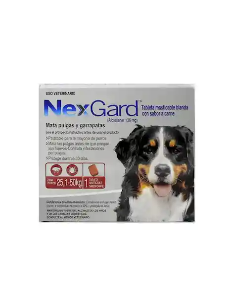 Nexgard Para Perro de 25-50 Kg 1 Tableta (136 mg)