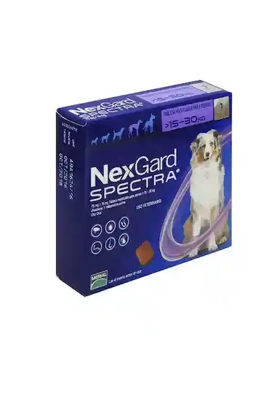 Nexgard Spectra Para Perro de 15-30 Kg 1 Tableta (75 mg/15 mg)