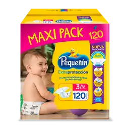 Pañales Pequeñín Extra protección Etapa 3 Pack con 120 Unidades