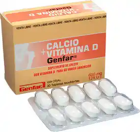 Genfar Calcio y Vitamina D (600 mg/125 UI)