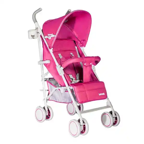 Coche Paseador Bbjoy Joy Nina Color Rosado Con Flores X 1 Unidad