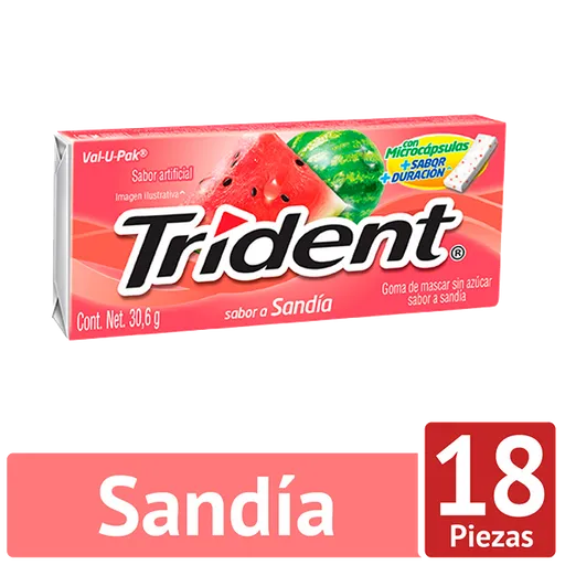 Trident Goma de Mascar Sabor a Sandía sin Azúcar 