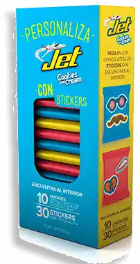 Jet Chocolates Cookies And Cream Stikers 10 Unidades