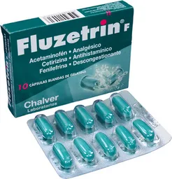 Fluzetrin Medicamento para el Resfriado en Cápsulas Blandas