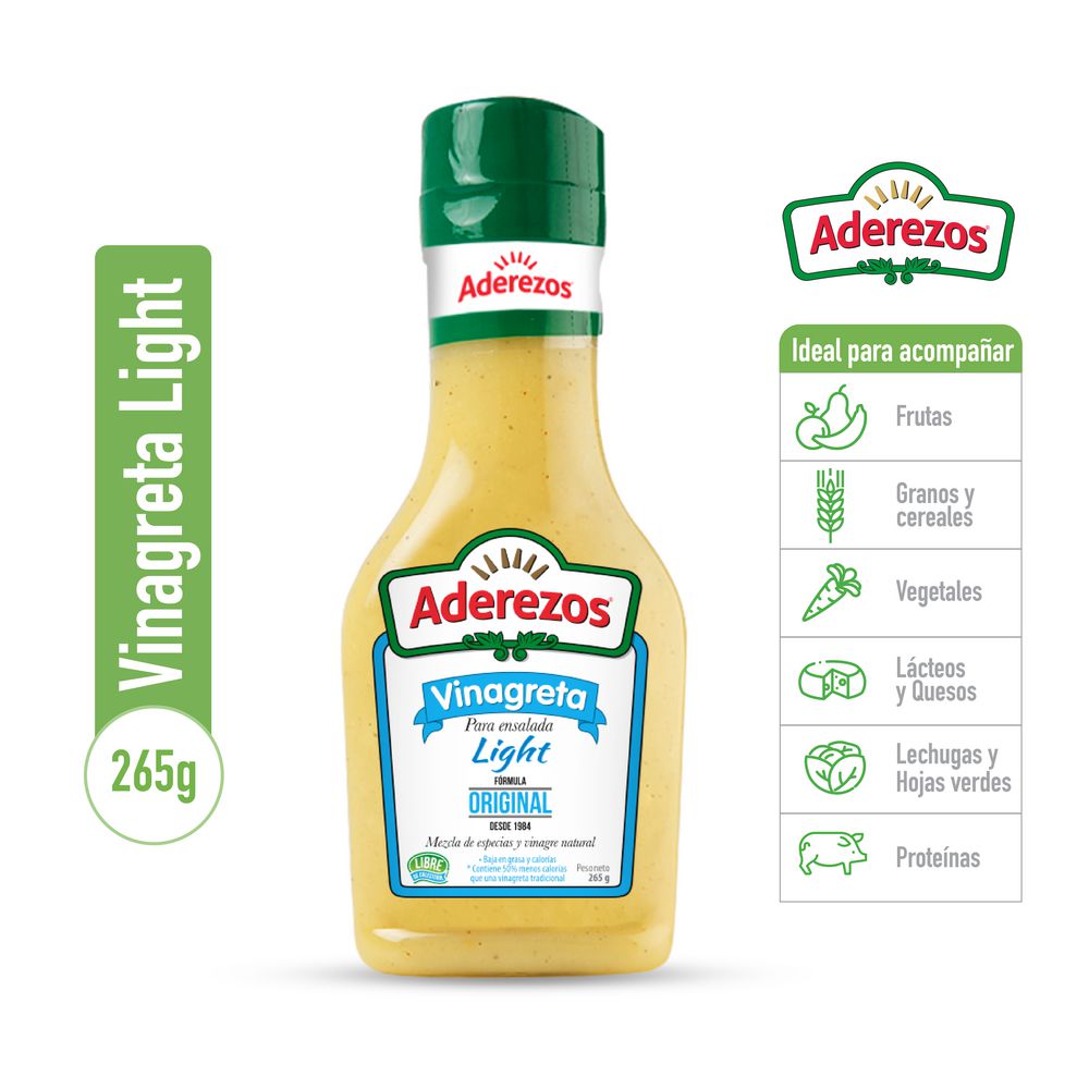 Aderezos Vinagreta Light para Ensalada 265 g