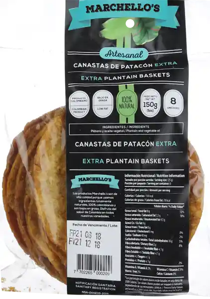 Extra Marchello'S Canastas De Patacón