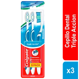 Cepillo Dental Colgate Triple Acción Mediano x 3