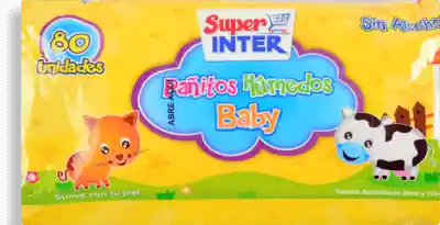 Super Inter Pañitos Húmedos Baby X 80 Unidades