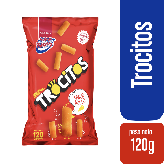 Super Ricas Pasabocas Trocitos Sabor a Pollo 120 g