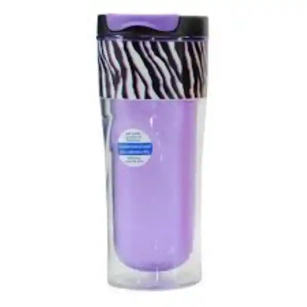 Doble Pared Botella Cool Gear De Color Morado Con Zebra