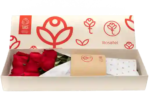 Caja 12 rosas en caja 3R Natural