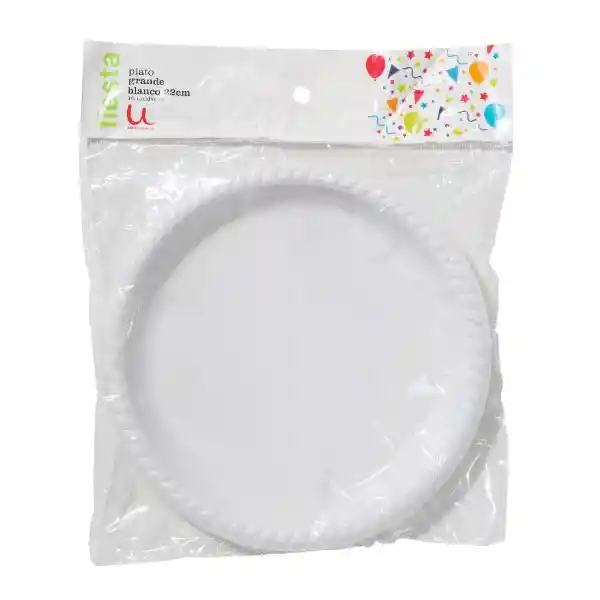 Fiesta Plato Plastico Grande Blanco