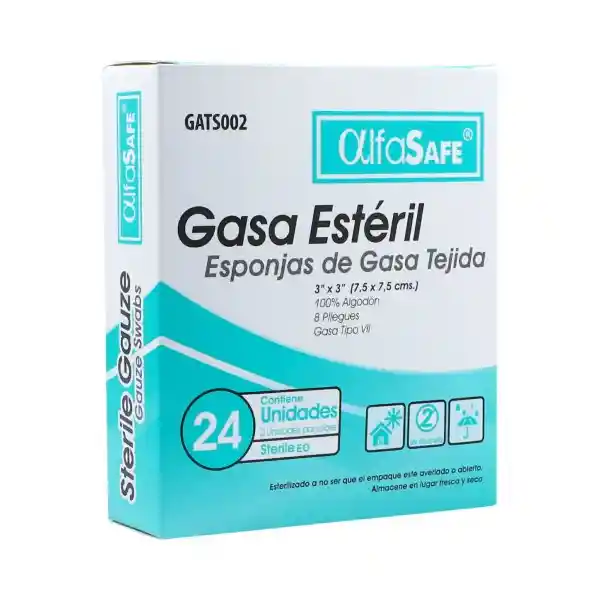 Gasa Esponja No Tejida Esteril 4X4X4 Sob Sup Pqte X 3