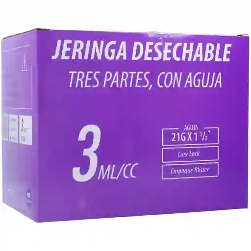 Alfa Safe Jeringa Alfa 3P 3 Ml 21X1 1/2 100 Uds