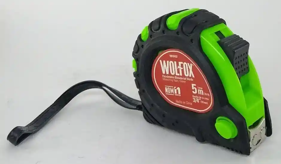 Wolfox Flexómetro Bimetal 5 m Encauchado