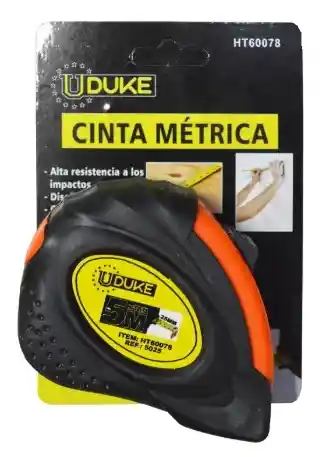 Uduke Flexómetro Encauchado Naranja 5 m