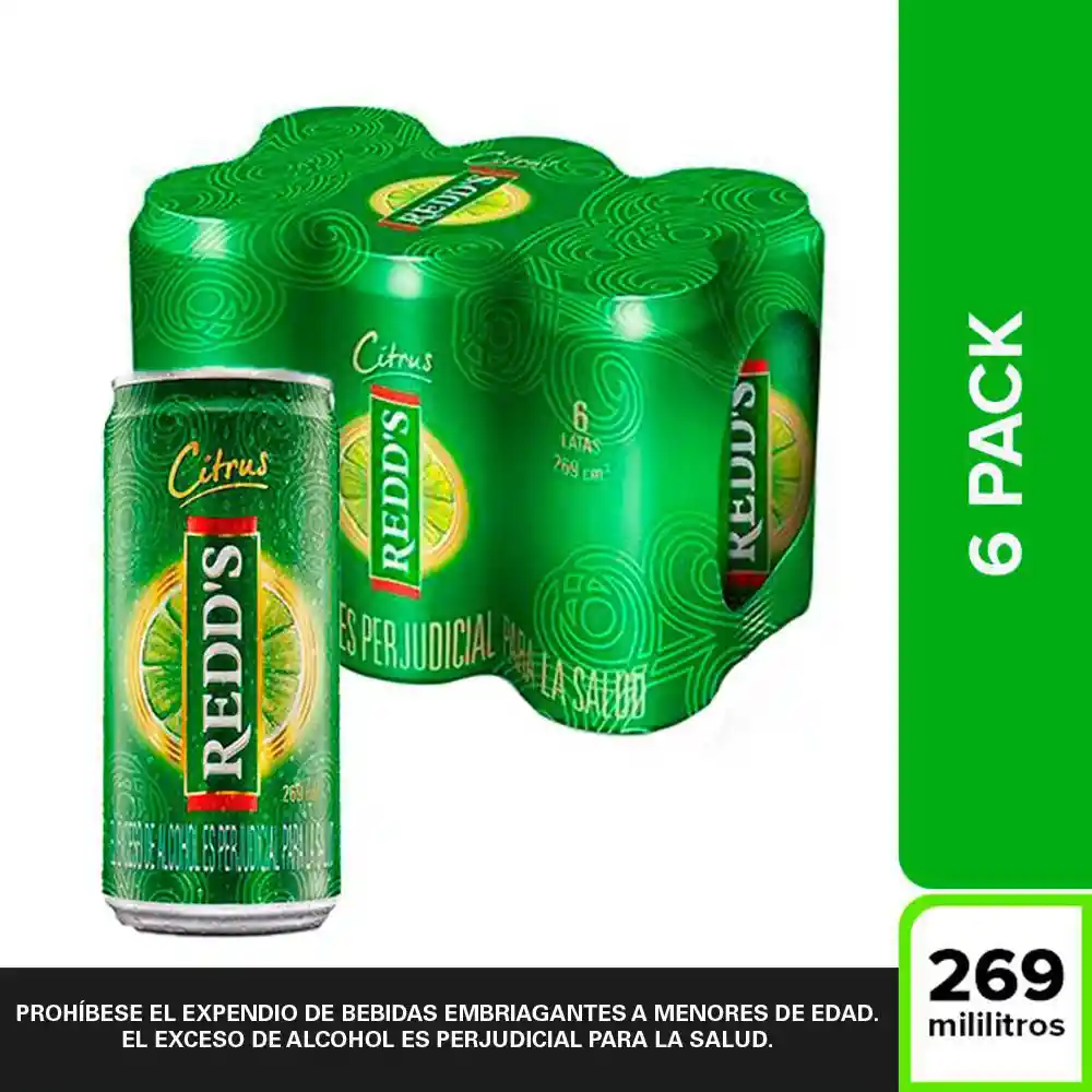 Redd's Licor Cerveza X 6 Unidades.