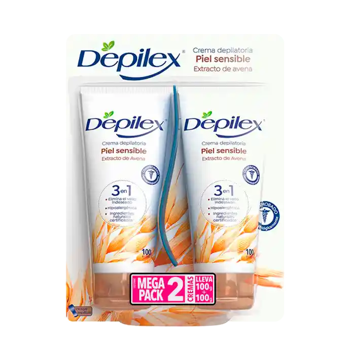 Crema depilatoria Depilex piel sensible 2x1